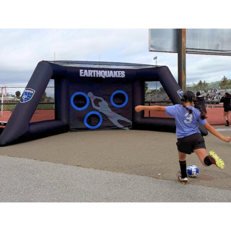 Custom branded inflatable soccer target goal