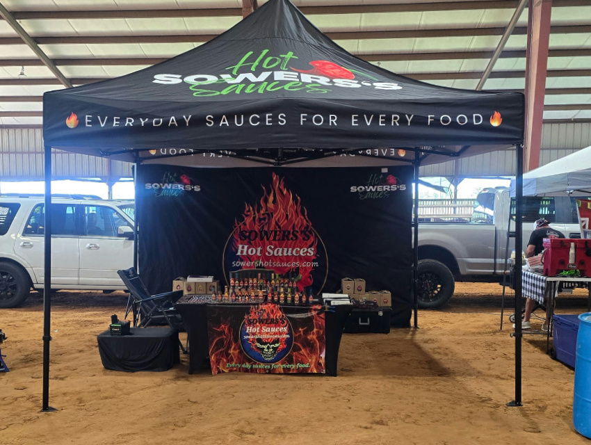Turning Up the Heat: Sowers’ Hot Sauce Draws Crowds with a Custom Tent Setup