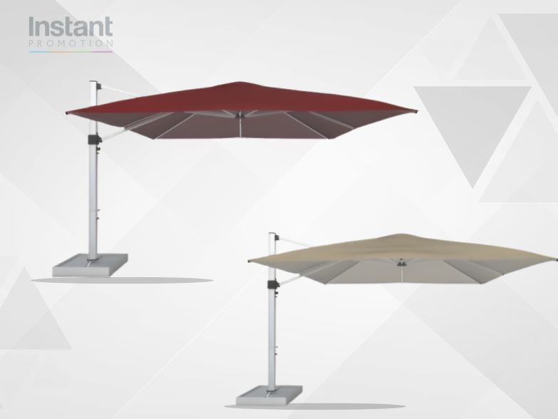 Horizon Pro Cantilever Umbrella providing shade on a restaurant patio