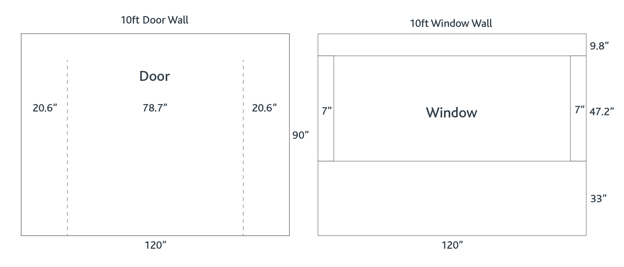 10ft Door & Window Measurements 