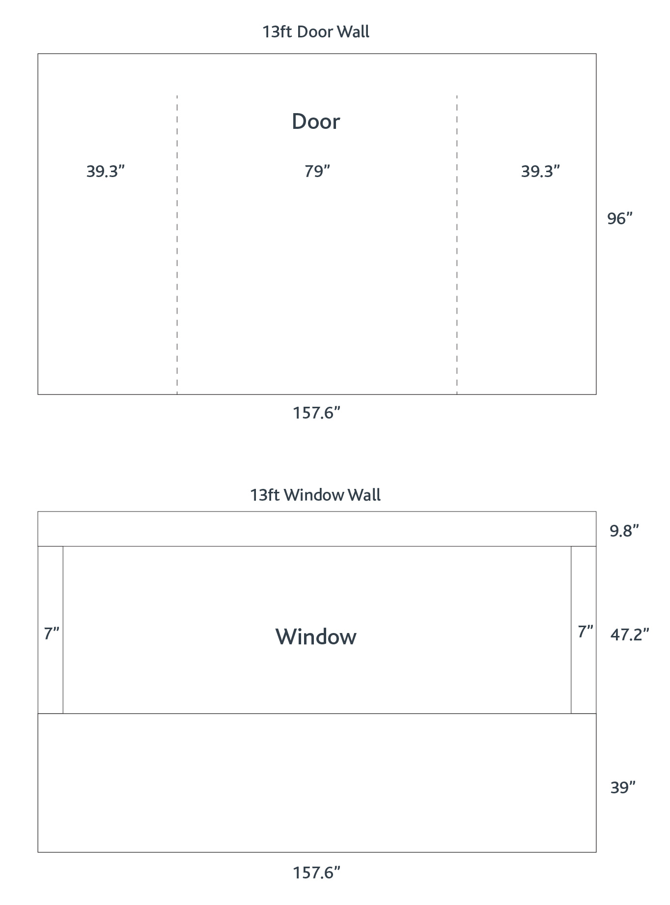 13ft Door & Window Measurements 