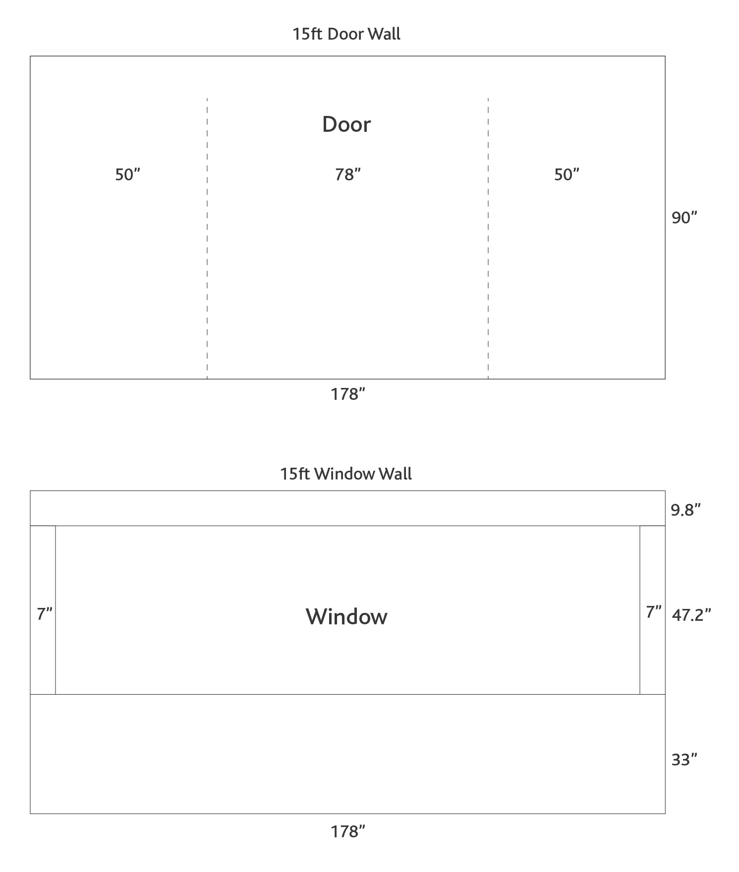15ft Door & Window Measurements 