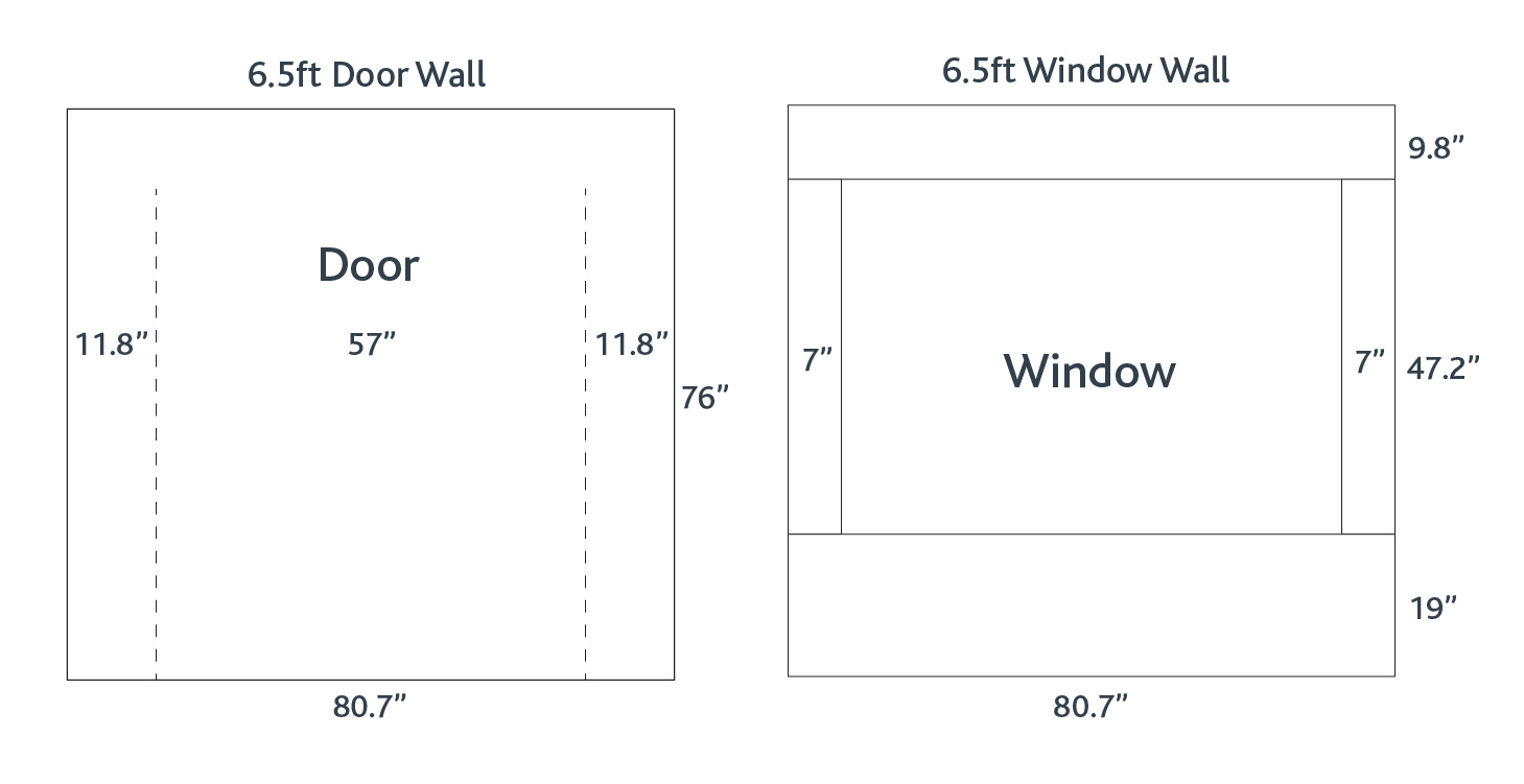 6.5ft Door & Window Measurements 