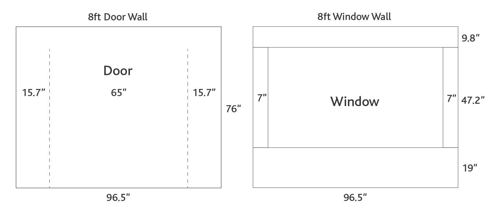 8ft Door & Window Measurements 
