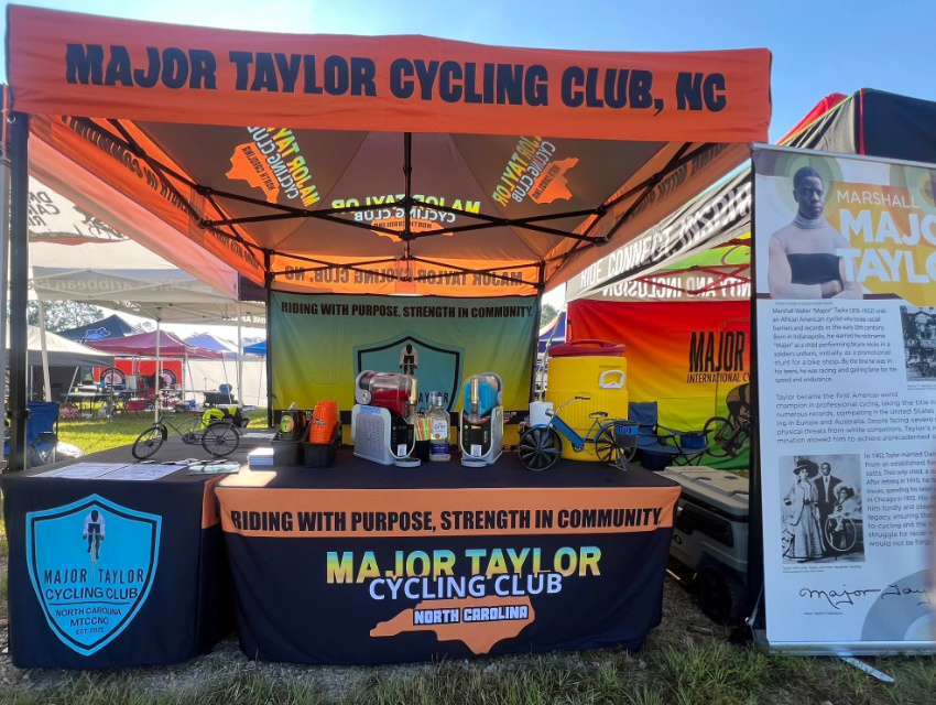 Major Taylor Cycling Club North Carolina custom 10x10 tent and table covers