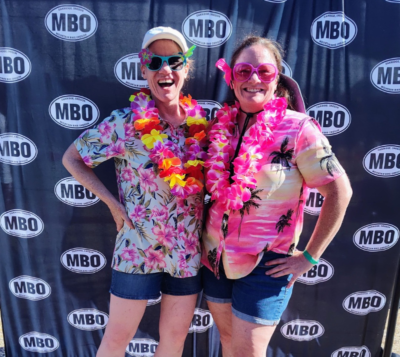 Mountain Bike Oregon 6.5ft step and repeat backdrop banner for sponsor and group photos at mountain biking events